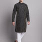Men Black Embroidered Design Kurta with Pyjamas