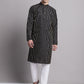 Men Black Embroidered Design Kurta with Pyjamas