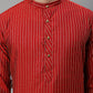 Men Maroon Embroidered Kurta with Pyjamas