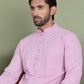 Embroidered & Sequins Cotton Kurta ( ANMKO 678Light-Purple )