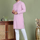 Embroidered & Sequins Cotton Kurta ( ANMKO 678Light-Purple )