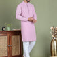 Embroidered & Sequins Cotton Kurta ( ANMKO 678Light-Purple )