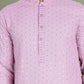 Embroidered & Sequins Cotton Kurta ( ANMKO 678Light-Purple )
