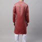 Men Ethnic  Maroon Woven Design Kurta with Pyjamas