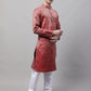 Men Ethnic  Maroon Woven Design Kurta with Pyjamas