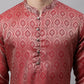 Men Ethnic  Maroon Woven Design Kurta with Pyjamas