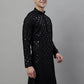 Men's Black Chikankari Embroidered and Sequence Kurtas