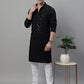 Men's Black Chikankari Embroidered and Sequence Kurtas