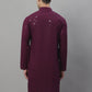 Men's Purple Chikankari Embroidered and Sequence Kurtas