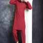 Men's Solid Pathani Kurta with Salwar ( JOKP 696Maroon )