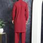 Men's Solid Pathani Kurta with Salwar ( JOKP 696Maroon )