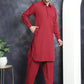 Men's Solid Pathani Kurta with Salwar ( JOKP 696Maroon )