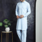 Men's Solid Pathani Kurta with Salwar ( JOKP 696Sky ) [FF] [D-17-18]