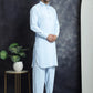 Men's Solid Pathani Kurta with Salwar ( JOKP 696Sky ) [FF] [D-17-18]