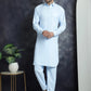 Men's Solid Pathani Kurta with Salwar ( JOKP 696Sky ) [FF] [D-17-18]