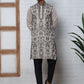 Embroidered & Sequins Kurta Set For Men (JOKP P B-P 5226 Beige )