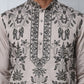 Embroidered & Sequins Kurta Set For Men (JOKP P B-P 5226 Beige )