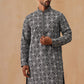 Classic Geometric Embroidered Kurtas ( KO 5279 Black )