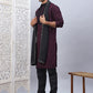 Sequins Embroidered Kurta Pyjama and Dupatta Set for Men