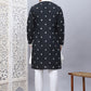 Embroidered & Sequin Cotton Blend Kurta Pyjama With Dupatta Sets