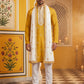 Embroidered Silk Blend Kurta Pyjama and Dupatta Set for Men ( JOKP P D 5077Mustard )