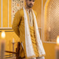 Embroidered Silk Blend Kurta Pyjama and Dupatta Set for Men ( JOKP P D 5077Mustard )