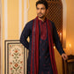Embroidered Silk Blend Kurta Pyjama and Dupatta Set for Men ( JOKP P D 5077Navy )