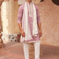 Embroidered Silk Blend Kurta Pyjama and Dupatta Set for Men (JOKP D 5077 Purple ) [FF] [N-13-15]