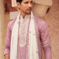 Embroidered Silk Blend Kurta Pyjama and Dupatta Set for Men (JOKP D 5077 Purple ) [FF] [N-13-15]