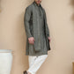 Embroidered & Sequin Kurta Pyjama With Dupatta ( JOKP D 5088 Grey ) [FF] [F1-2 & M-3-4]