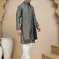 Embroidered & Sequin Kurta Pyjama With Dupatta ( JOKP D 5088 Grey ) [FF] [F1-2 & M-3-4]