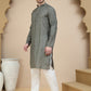 Embroidered & Sequin Kurta With Dupatta ( KOD 5088 grey )