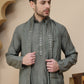 Embroidered & Sequin Kurta With Dupatta ( KOD 5088 grey )