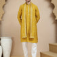 Embroidered & Sequin Kurta Pyjama With Dupatta ( JOKP D 5088 Mustard )