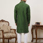 Silk Blend Embroidered Kurta Pyjama with Dupatta ( JOKP P D 5088Olive )