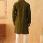 Embroidered Kurta with Dupatta Set for Men ( KOD 5088 olive )