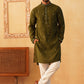 Embroidered Kurta with Dupatta Set for Men ( KOD 5088 olive )