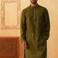 Embroidered Kurta with Dupatta Set for Men ( KOD 5088 olive )