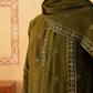 Embroidered Kurta with Dupatta Set for Men ( KOD 5088 olive )