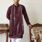 Silk Blend Embroidered Kurta Pyjama with Dupatta ( JOKP P D 5088Purple )