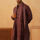Embroidered Kurta with Dupatta Set for Men ( KOD 5088 purple )