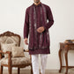 Silk Blend Embroidered Kurta Pyjama with Dupatta ( JOKP P D 5088Purple )