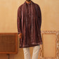 Embroidered Kurta with Dupatta Set for Men ( KOD 5088 purple )