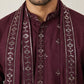 Silk Blend Embroidered Kurta Pyjama with Dupatta ( JOKP P D 5088Purple )