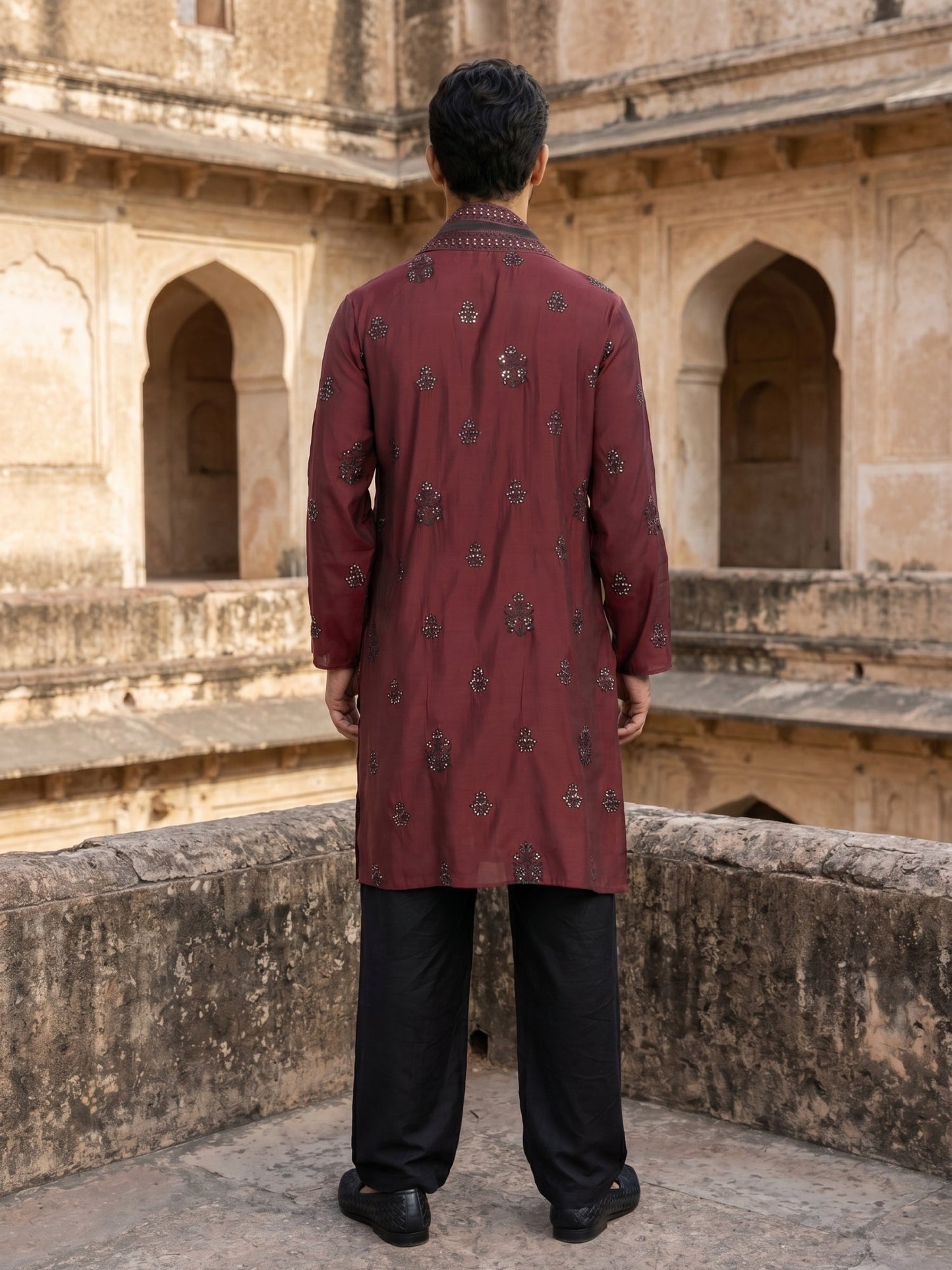 Embroidered & Sequin Kurta Pyjama With Dupatta