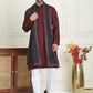 Embroidered & Sequin Kurta Pyjama With Dupatta ( JOKP P D 5091 Maroon ) [FF] [M16-18 & N16-18]
