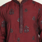 Embroidered & Sequin Kurta With Dupatta ( KOD 5091 maroon )