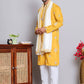 Embroidered & Sequin Kurta Pyjama With Dupatta ( JOKP D 5091Mustard )