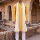 Embroidered & Sequin Kurta Pyjama With Dupatta ( JOKP P D 5091Mustard )
