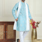 Embroidered & Sequin Kurta With Dupatta ( KOD 5091 sky )